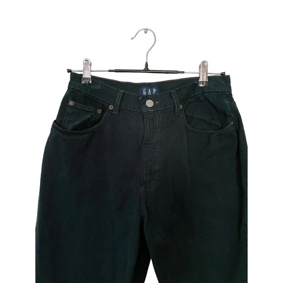 Vintage 90s Y2K GAP Dark Green Jeans Women's Size 10 Ankle High Rise Tapered USA - Picture 3 of 7